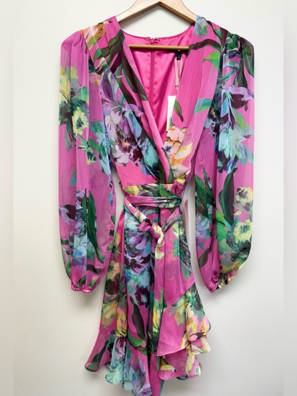 Alex Marie Laurel Wisteria Long Sleeve Tiered Ruffle Hem Dress Size 6 - Picture 3 of 14